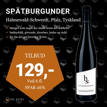 2021 Spätburgunder, Hanewald-Schwerdt, Pfalz, Tyskland